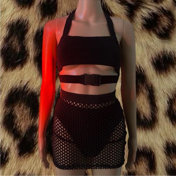 Black Fishnet Rave Set - Picture 1 of 6
